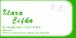 klara cifka business card